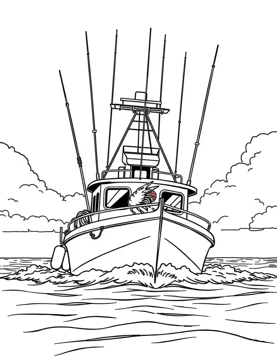 (Mississippi) Shrimp boat out in the Gulf of Mexico