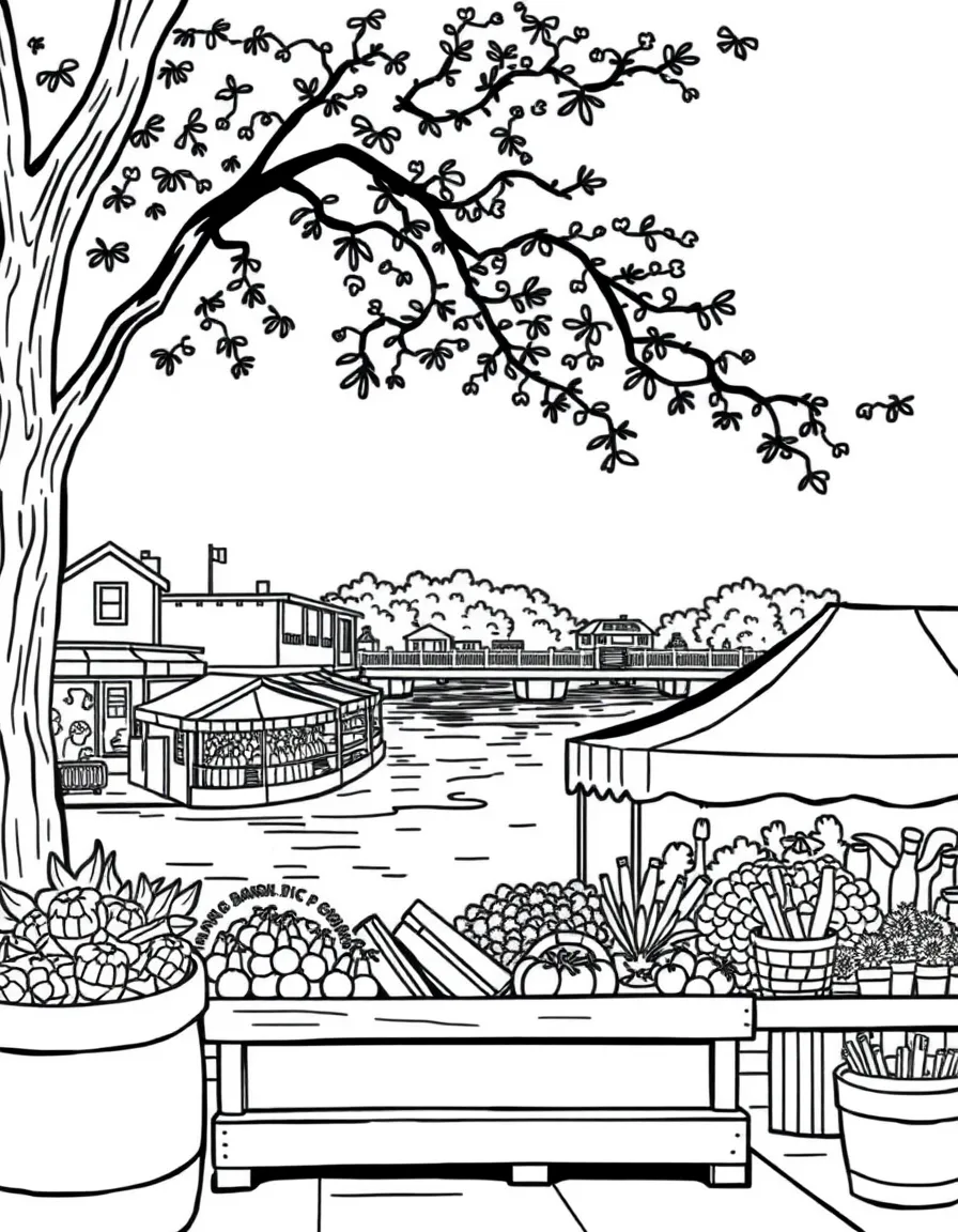 (Mississippi) Riverfront farmers market in a small town