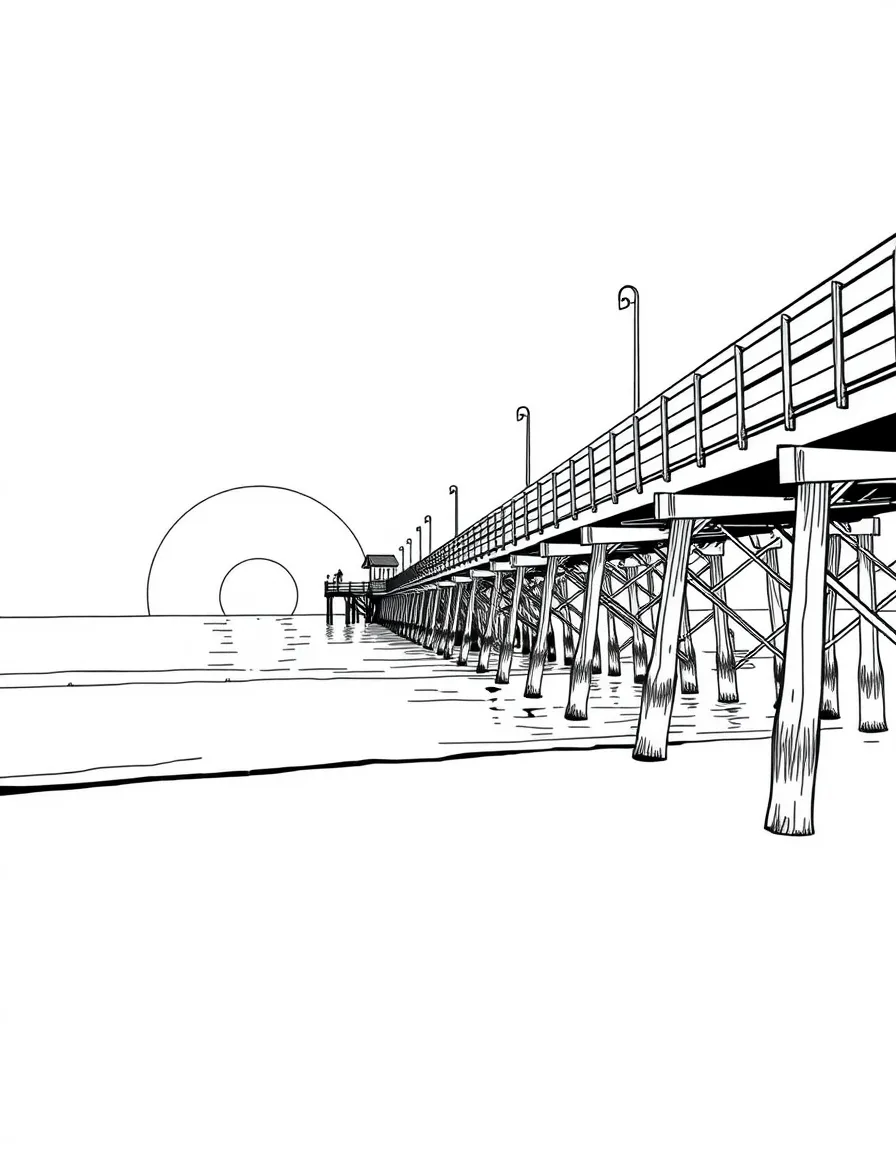 (Mississippi) A fishing pier at sunrise on the Gulf Coast