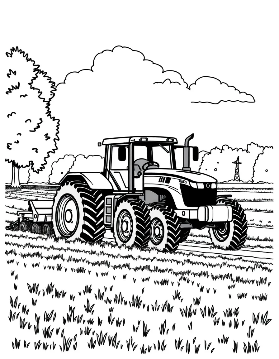 (Mississippi) A tractor plowing a field