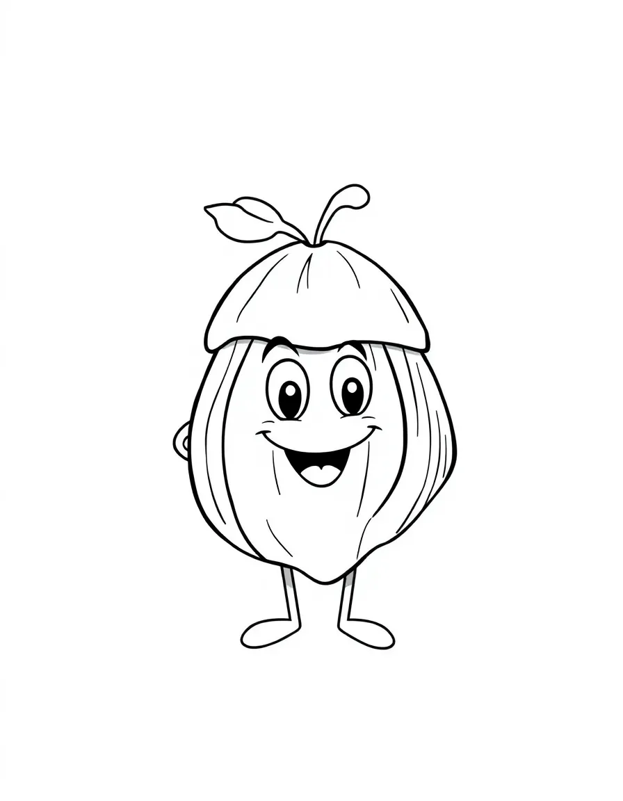 (Ohio) A cartoon buckeye nut with a smile