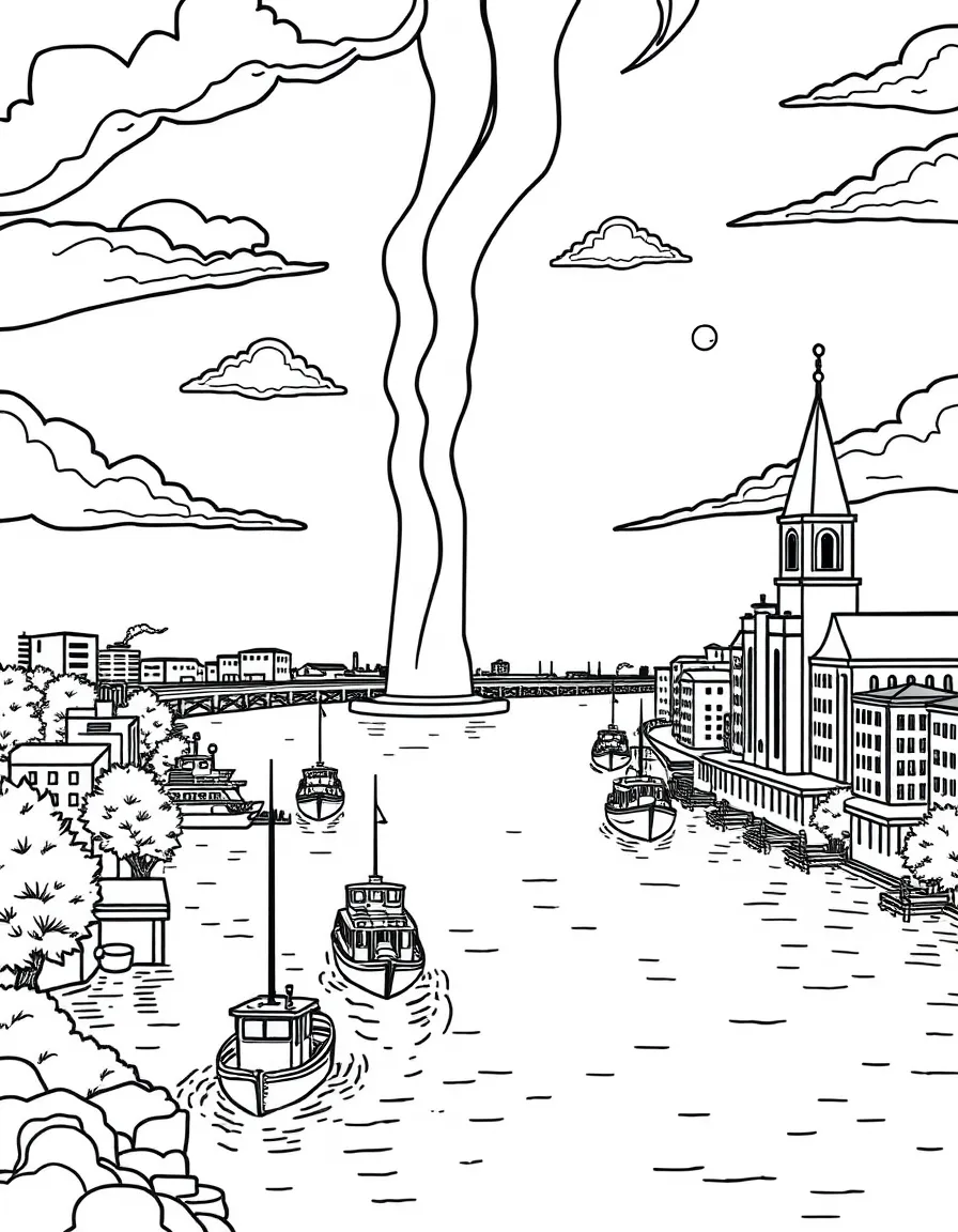 (Ohio) The Ohio River with boats