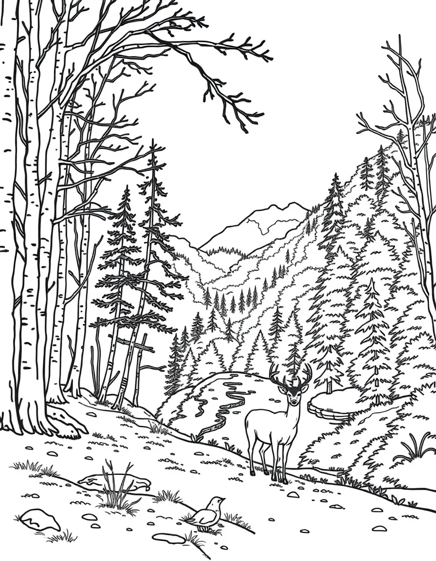 (Ohio) Cuyahoga Valley National Park with trees and deer