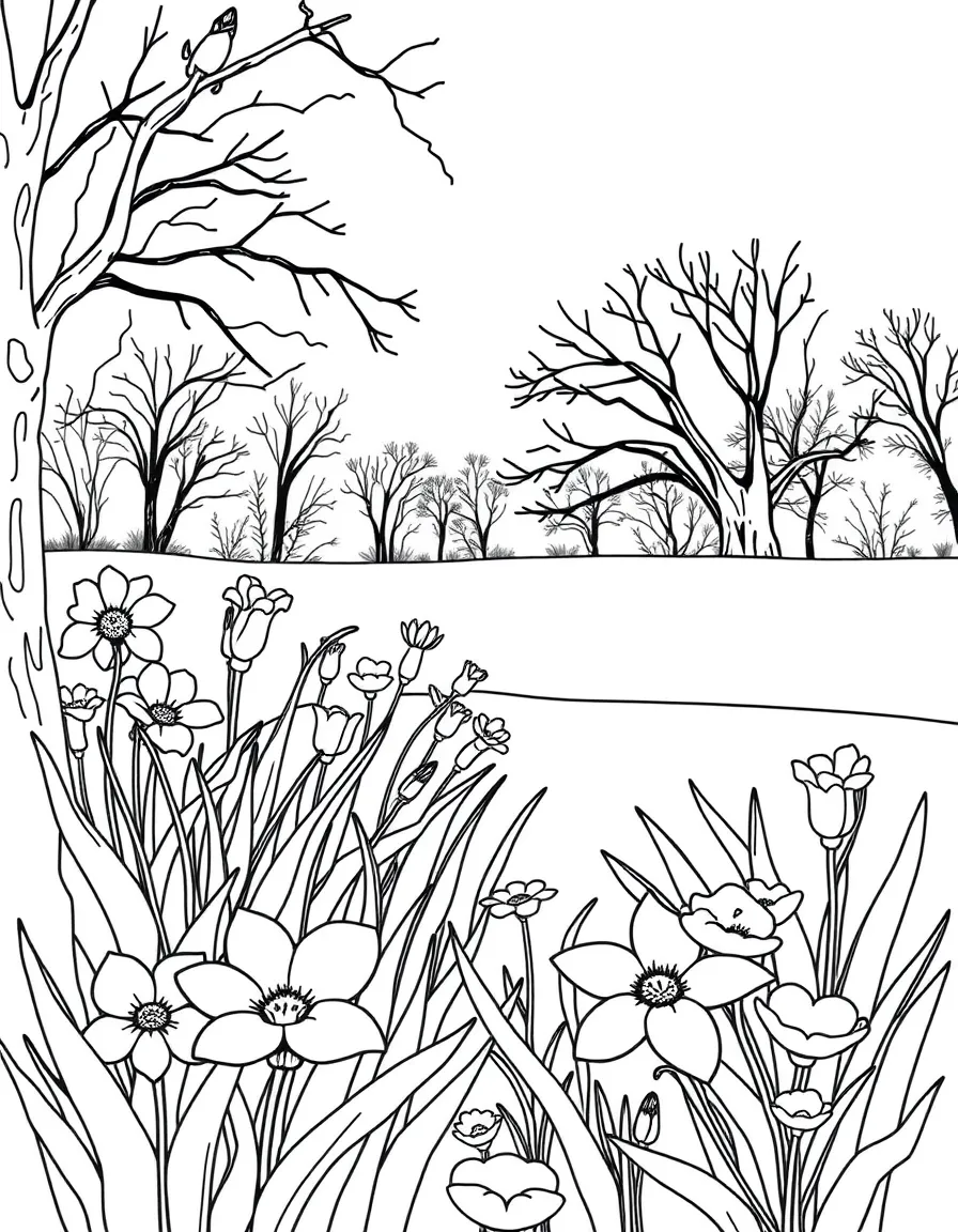 (Ohio) Spring flowers blooming in an Ohio park