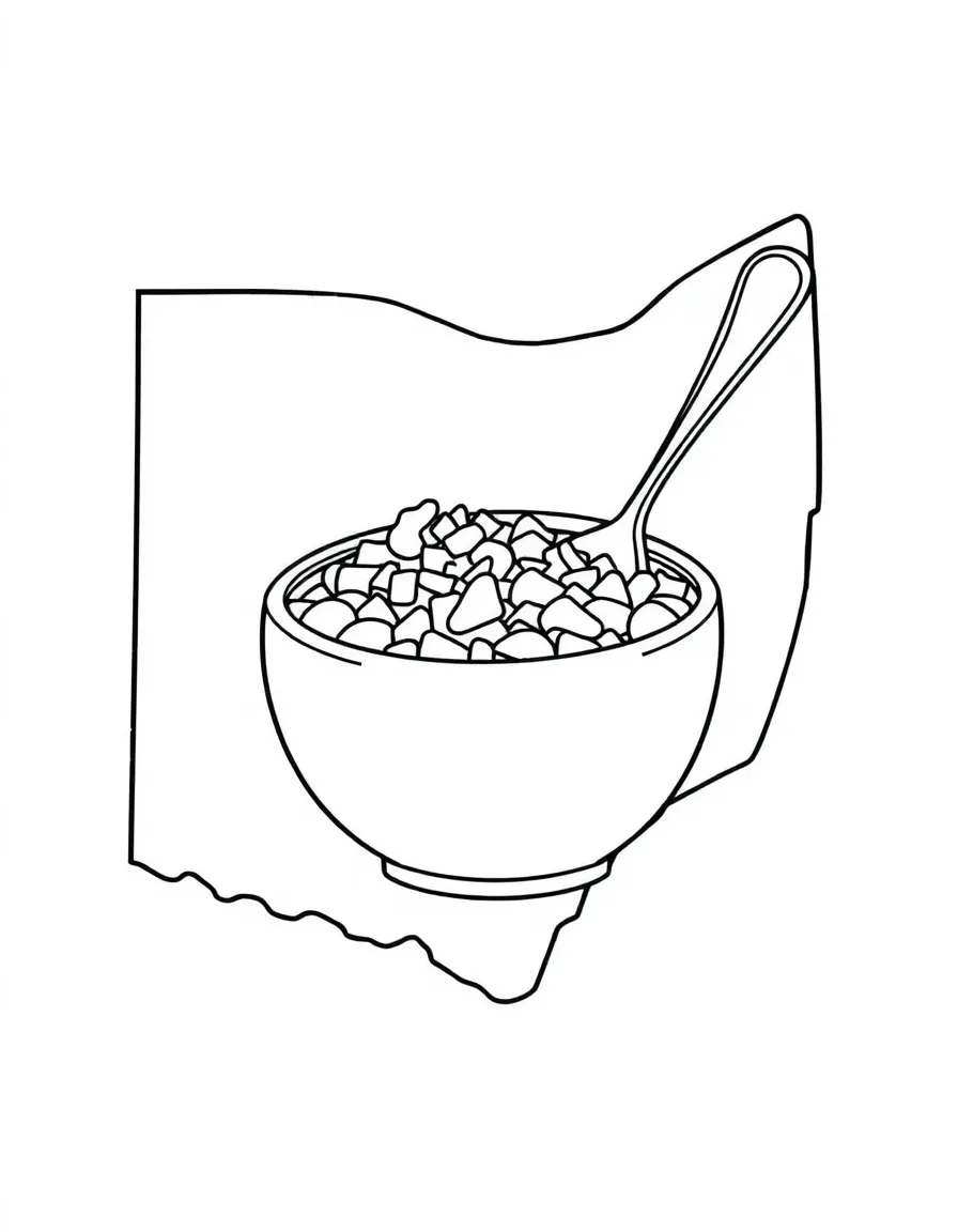 (Ohio) A Cincinnati chili bowl and spoon