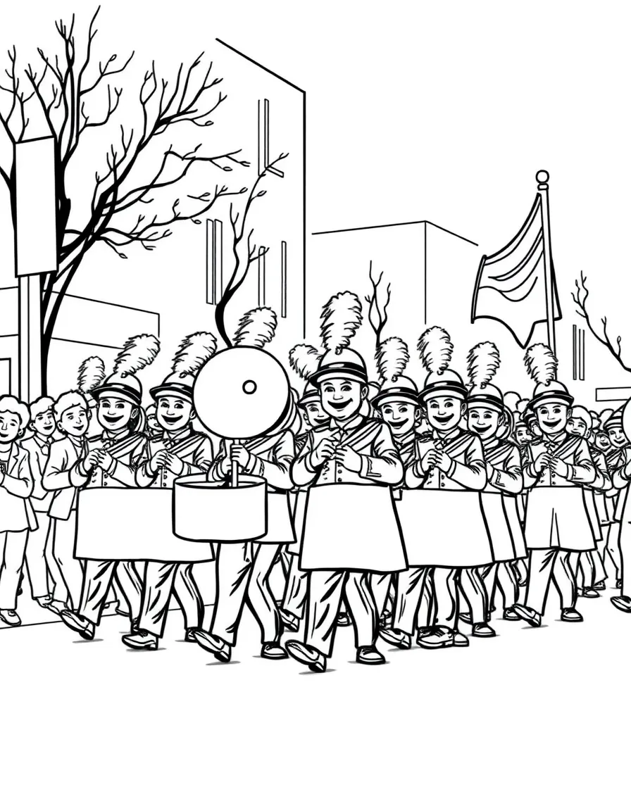 (Ohio) A cheerful marching band in an Ohio parade
