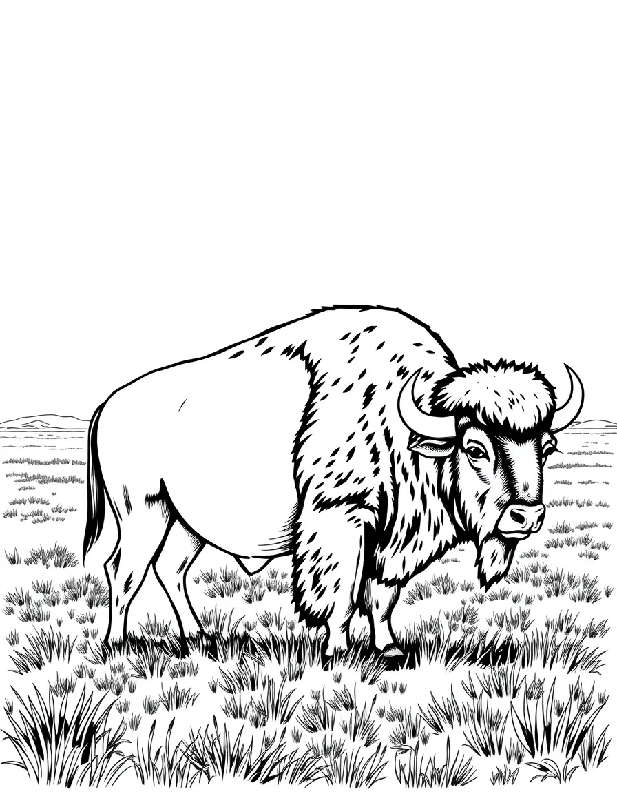 (Oklahoma) Bison standing on a prairie