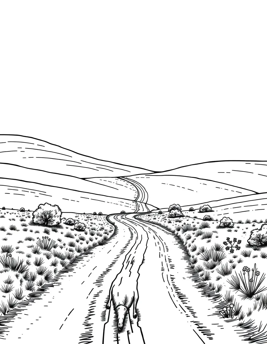 (Oklahoma) Red dirt road with rolling hills