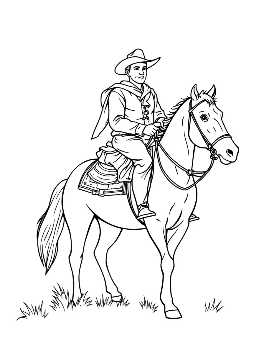 (Oklahoma) A cowboy on horseback