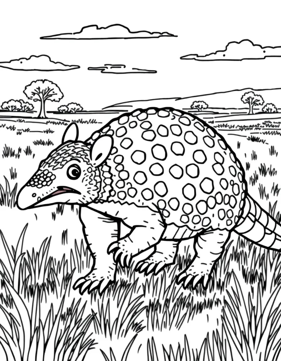 (Oklahoma) Armadillo walking through the field