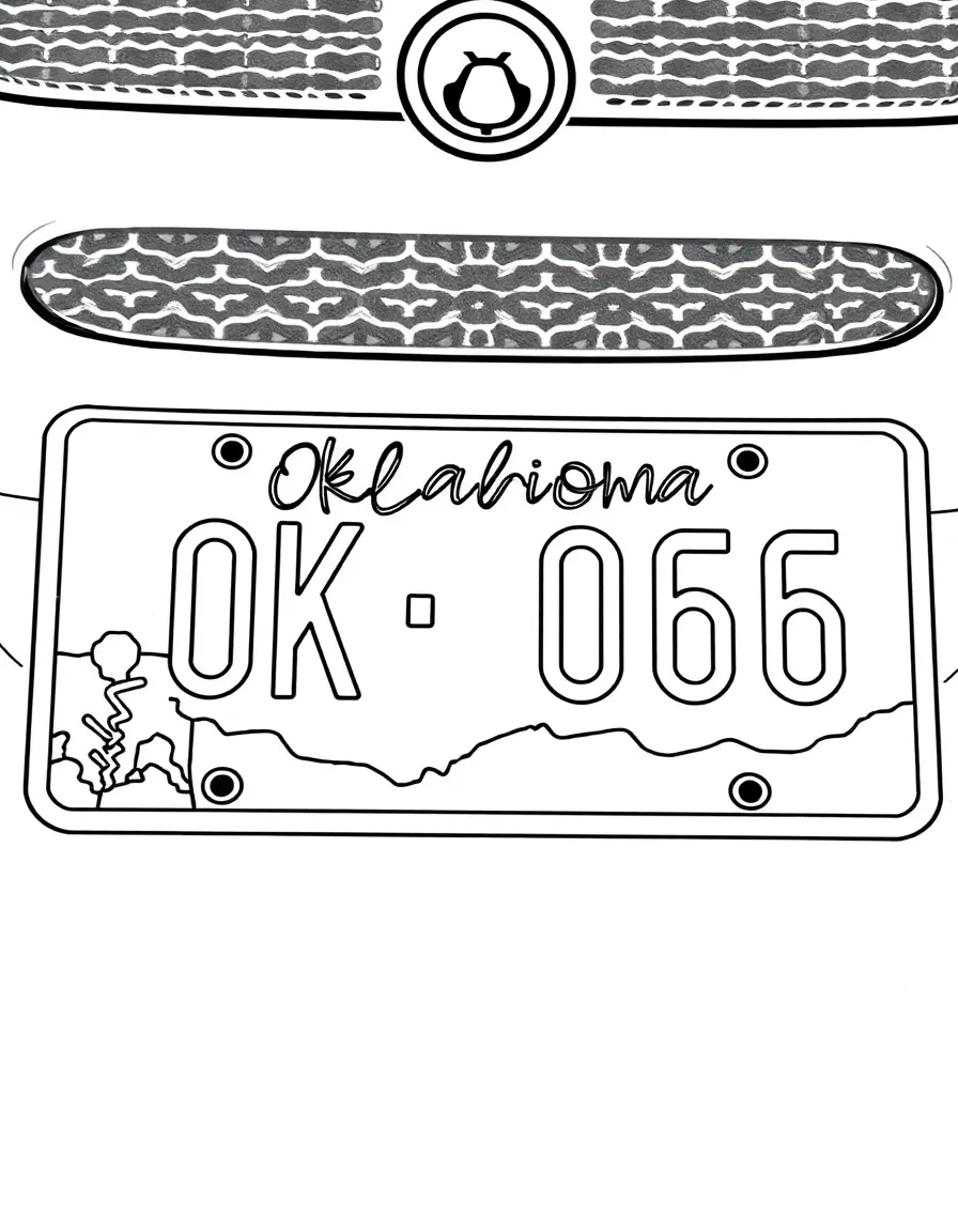 (Oklahoma) Oklahoma license plate with state name