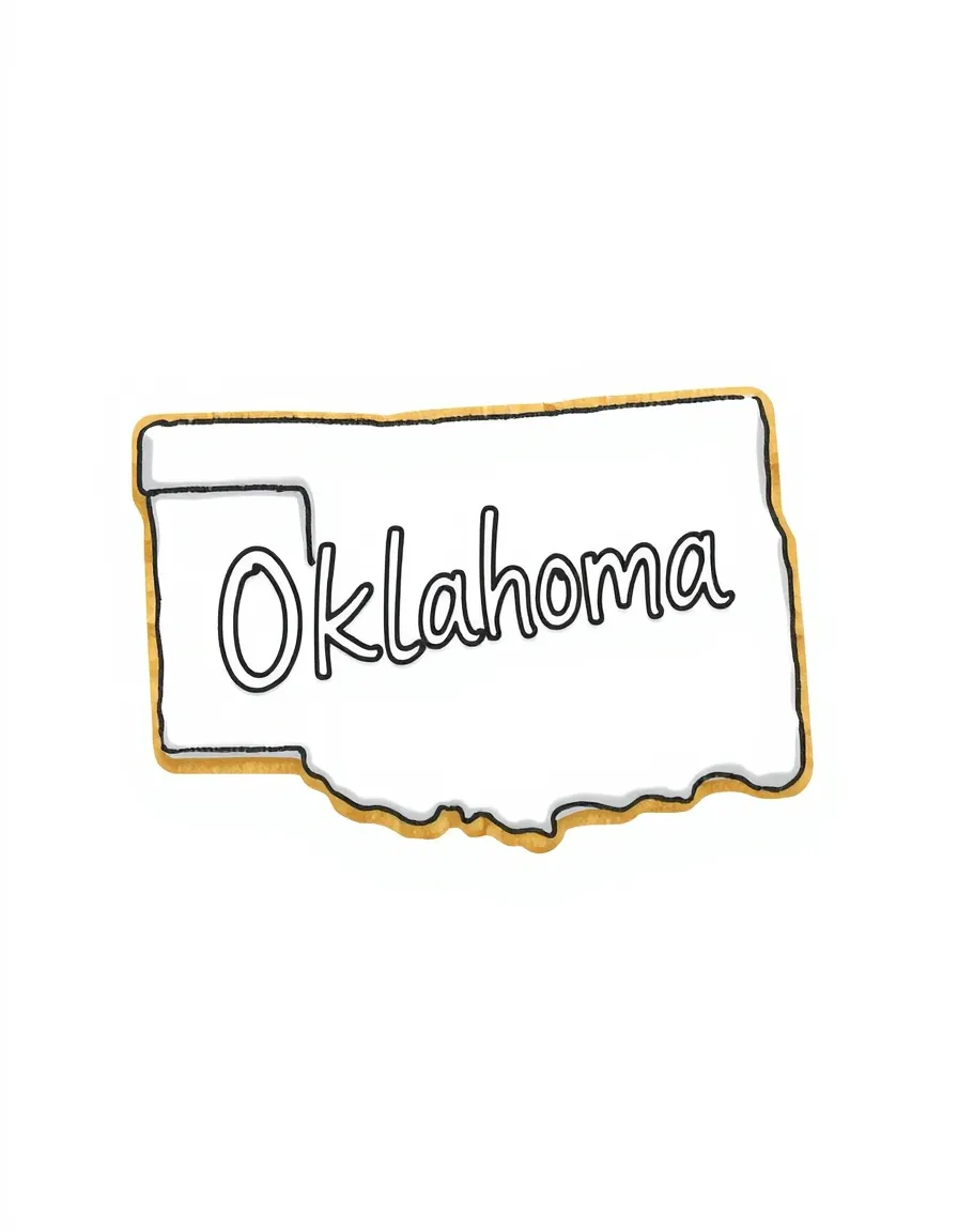 (Oklahoma) Oklahoma-shaped cookie with icing
