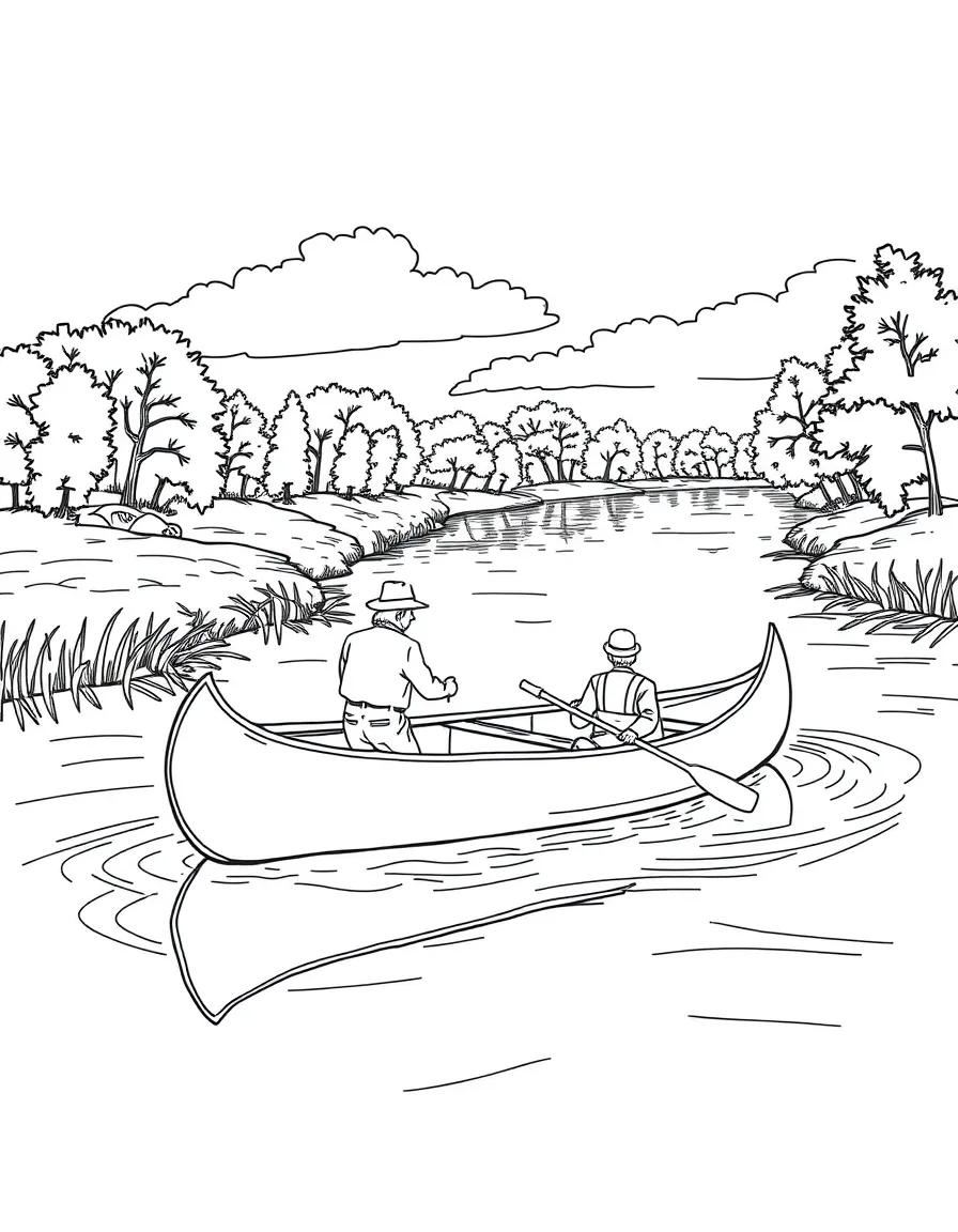 (Oklahoma) Canoe floating on the Illinois River