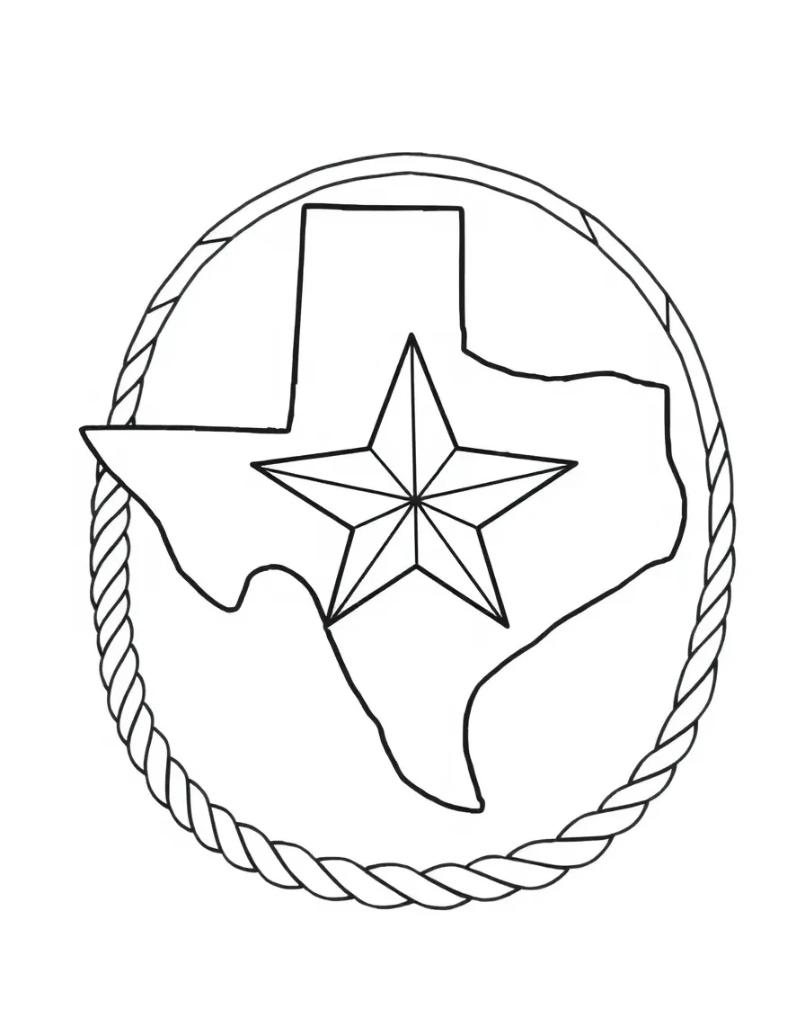(Texas) A big Texas star with rope border