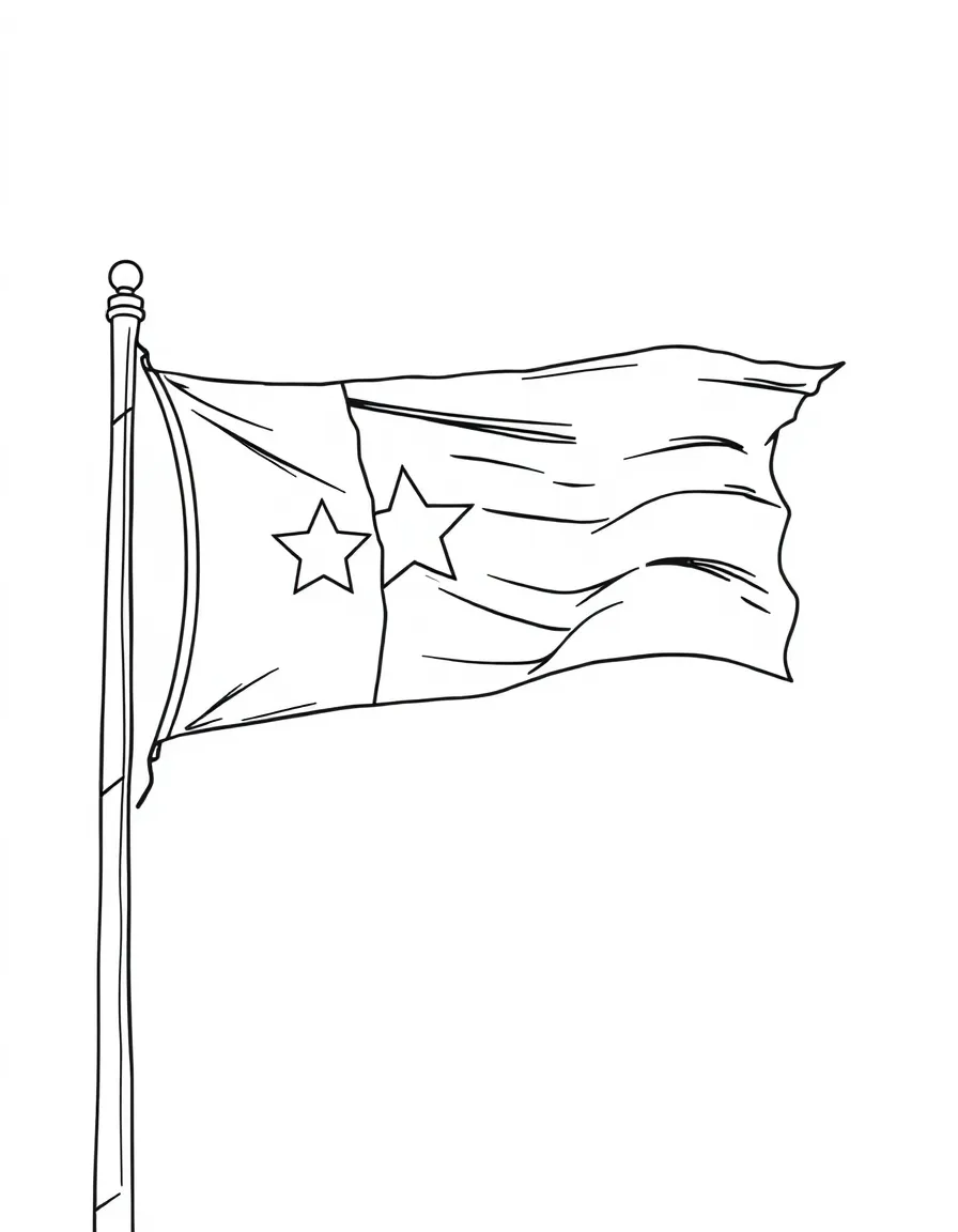 (Texas) The Texas flag flying on a pole