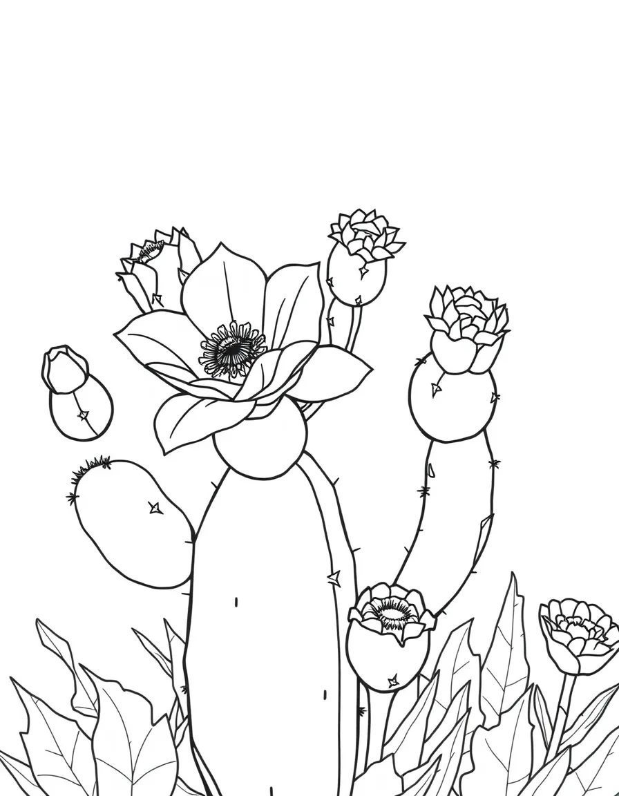 (Texas) A prickly pear cactus with flowers