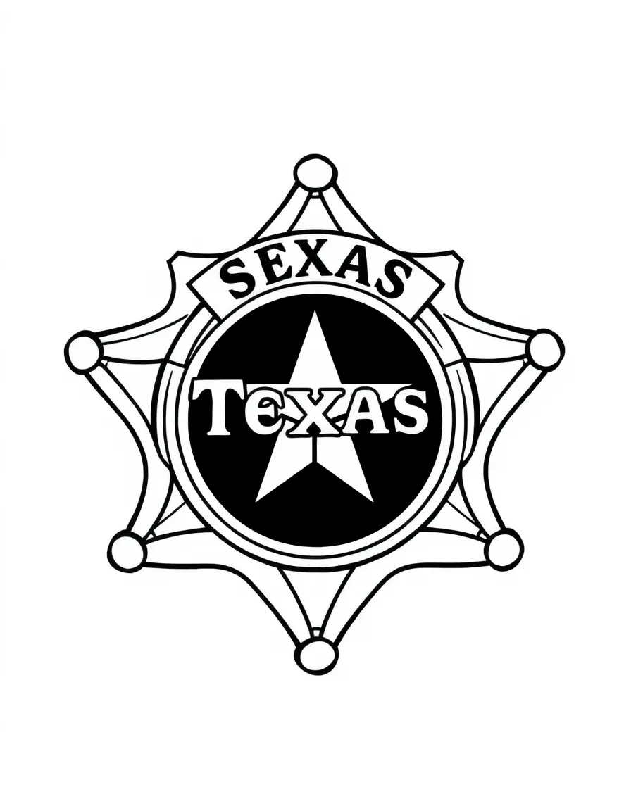 (Texas) A sheriff’s badge labeled “Texas”