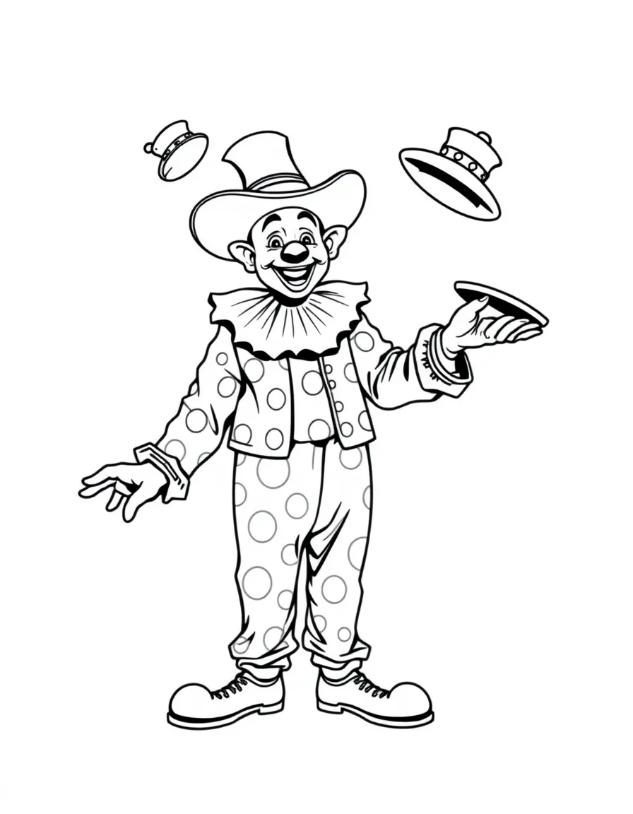 (Texas) A rodeo clown juggling hats