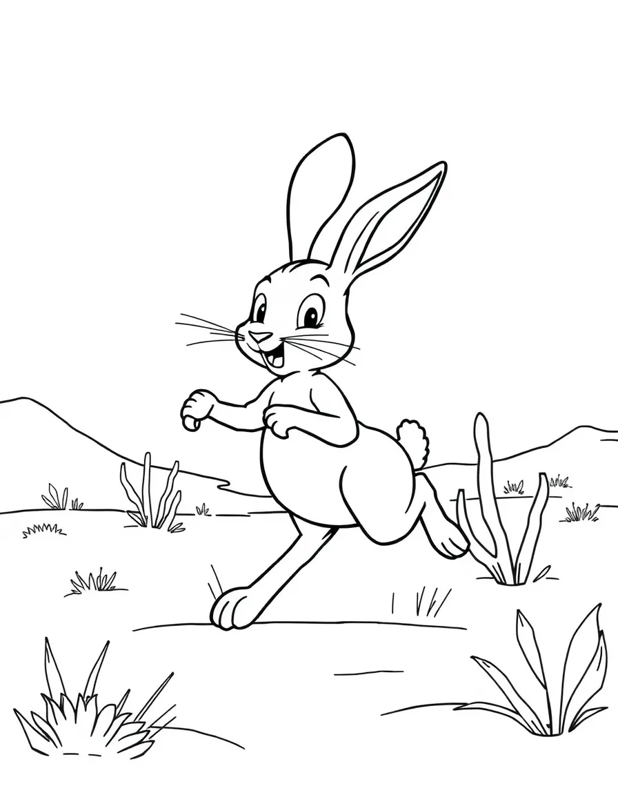 (Texas) A jackrabbit hopping in the desert