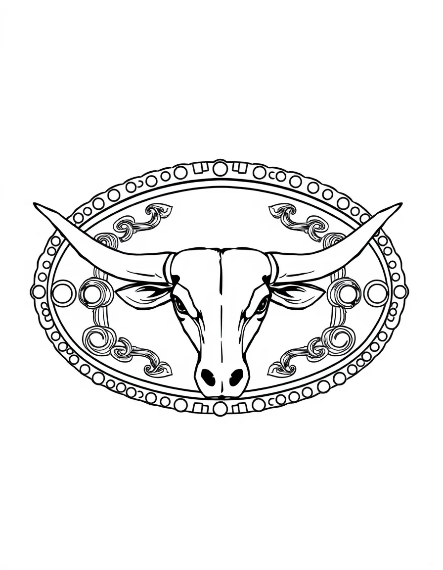 (Texas) A big belt buckle with a longhorn image