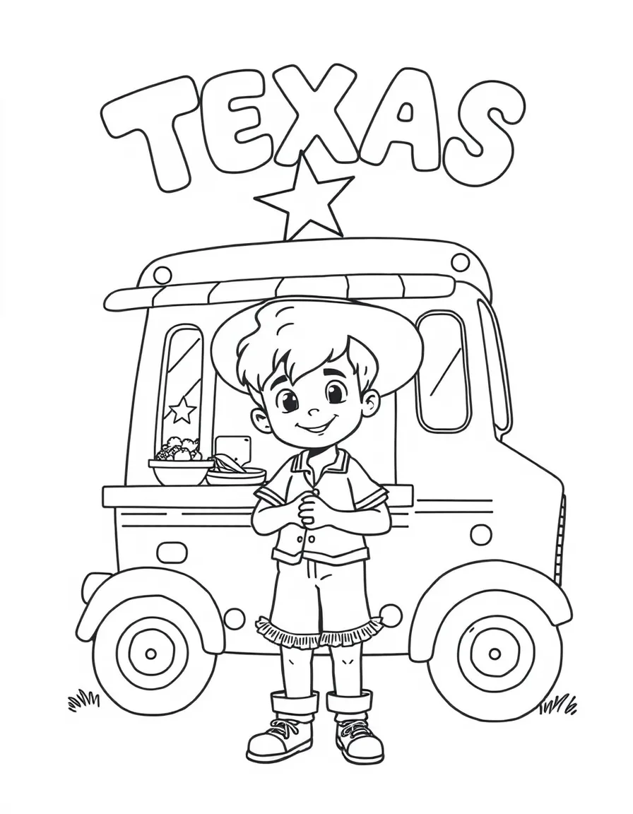 (Texas) A child at a taco truck