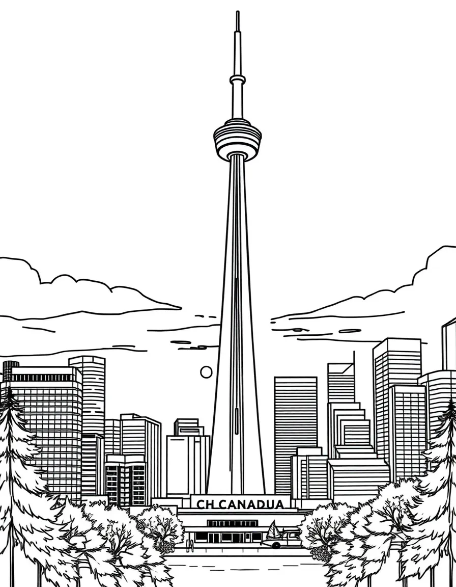 (Canada) The CN Tower rising high above the Toronto skyline