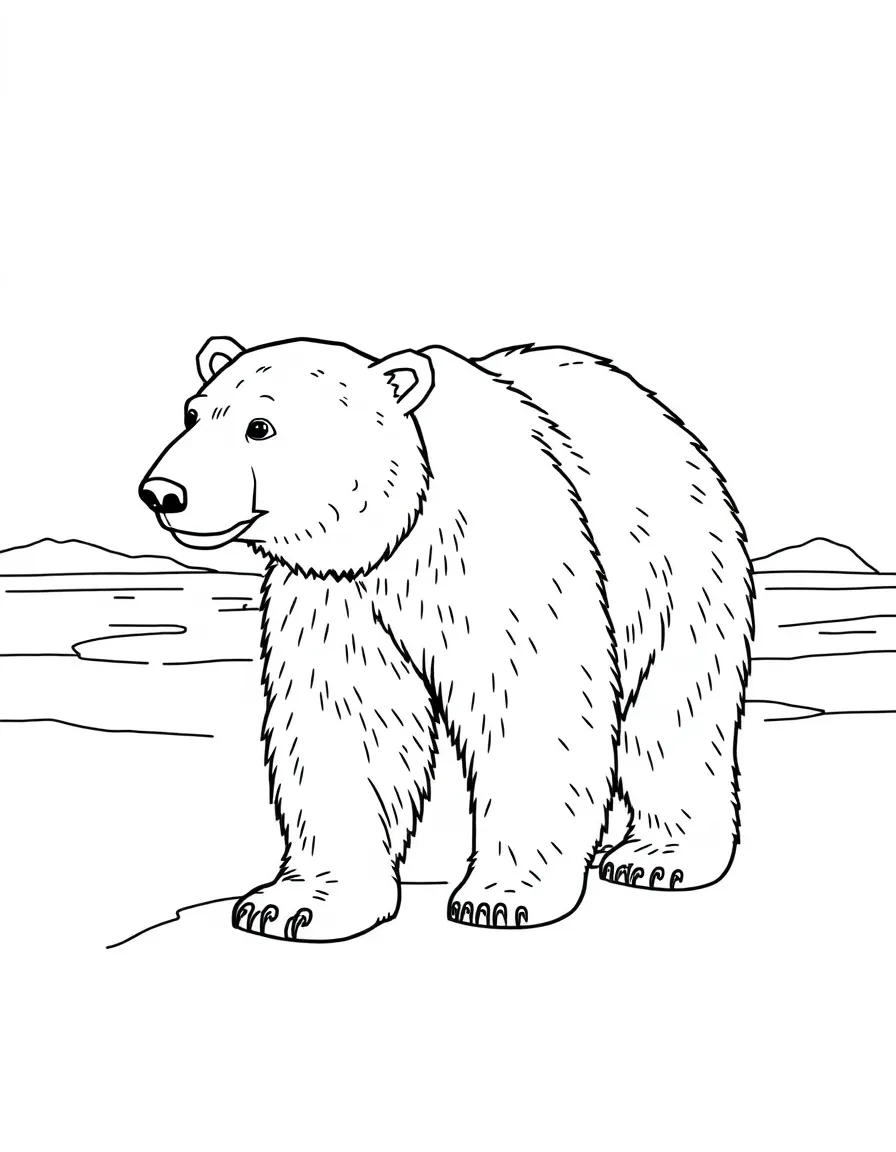 (Canada) A friendly polar bear walking on ice in the far north