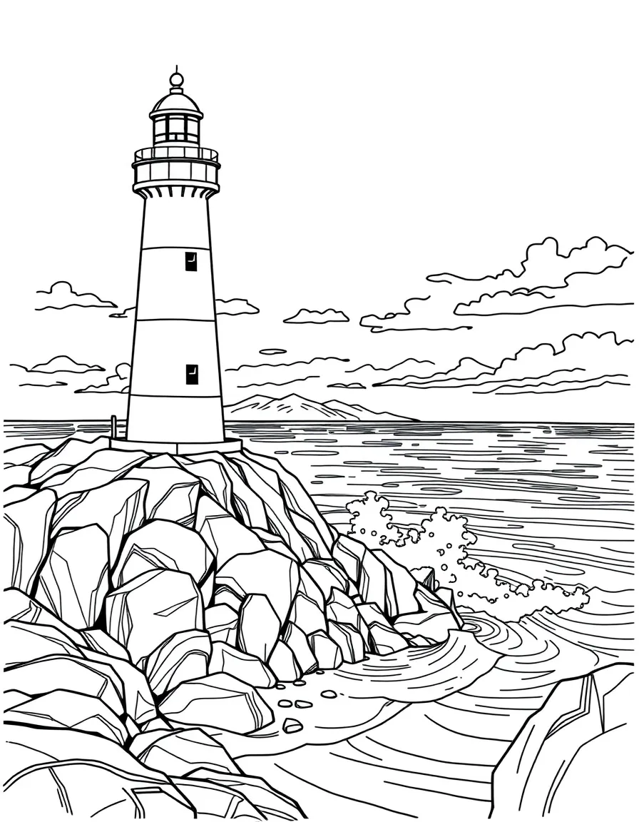 (Canada) The Bay of Fundy with a lighthouse and the ocean tide out