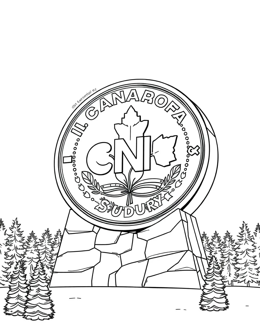 (Canada) A giant Canadian nickel coin monument in Sudbury