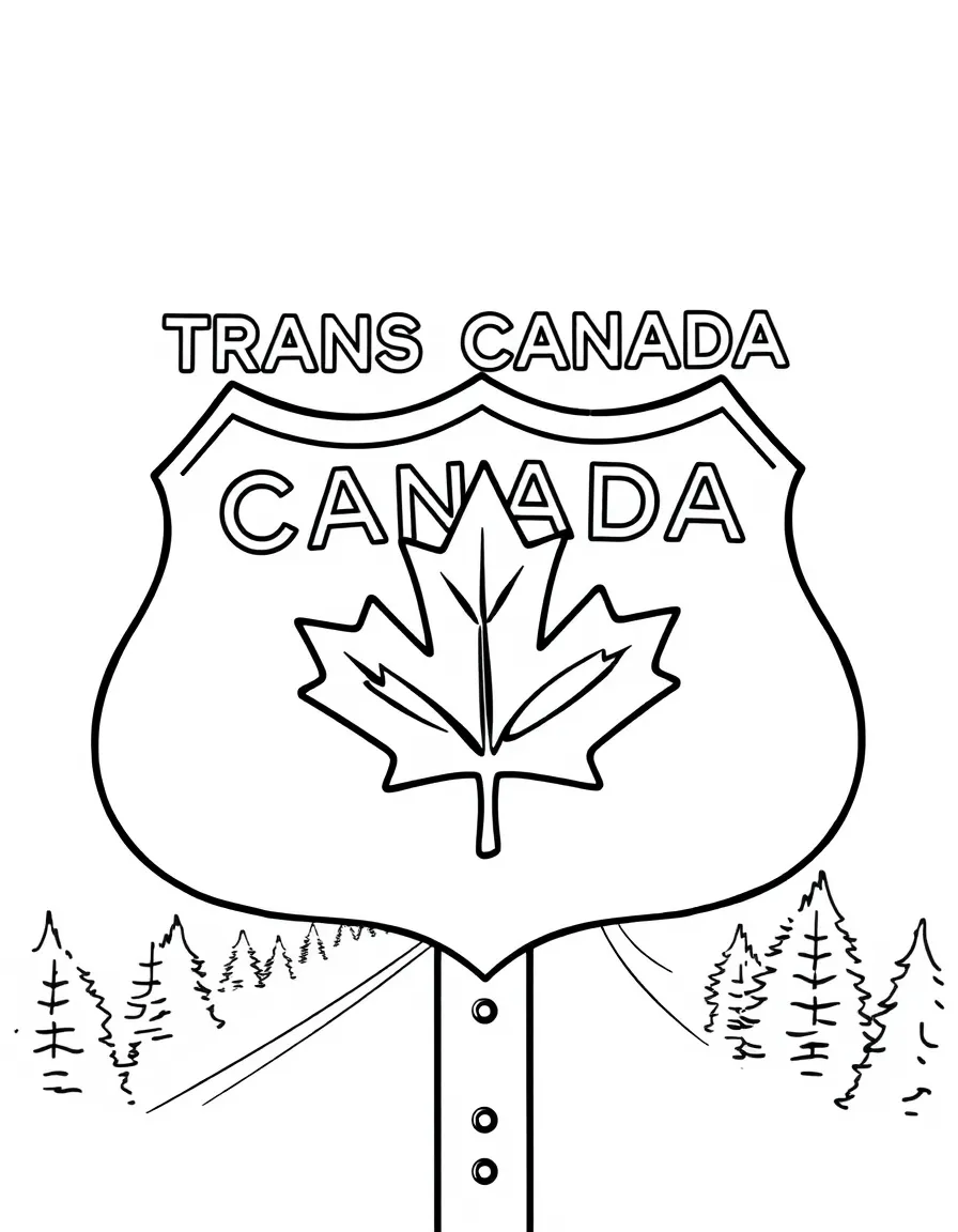(Canada) The Trans-Canada Highway sign with a maple leaf on it