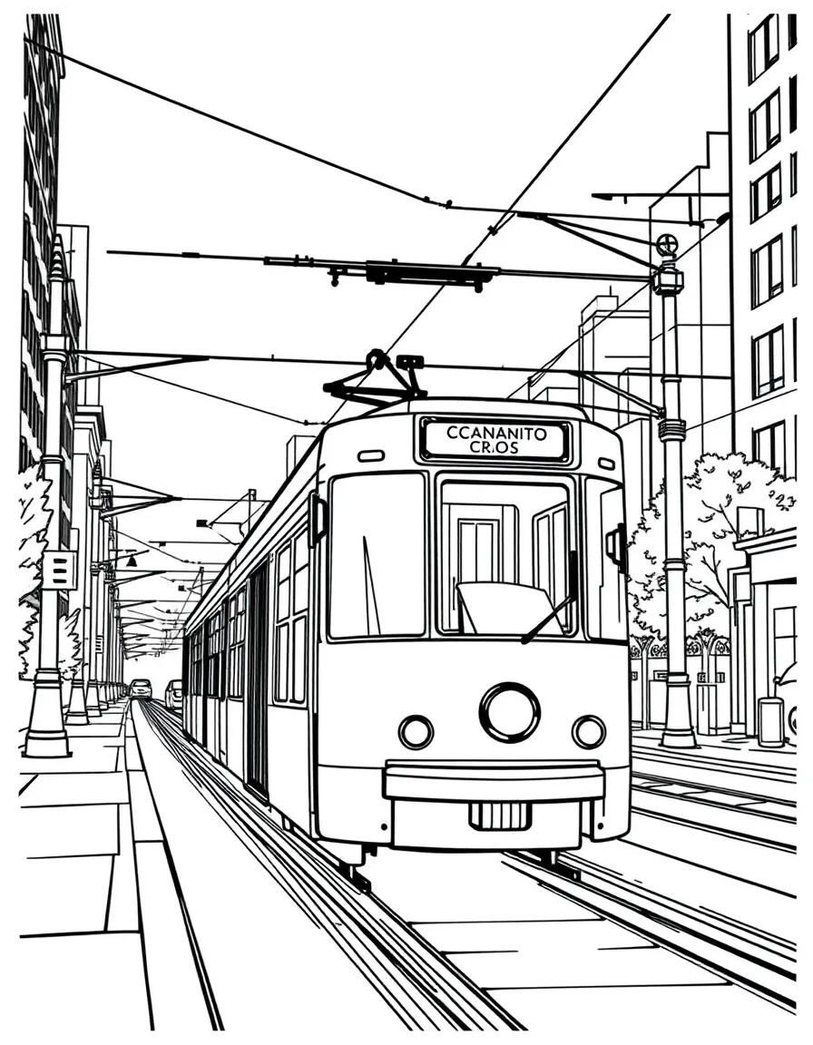(Canada) A Toronto streetcar riding along downtown tracks