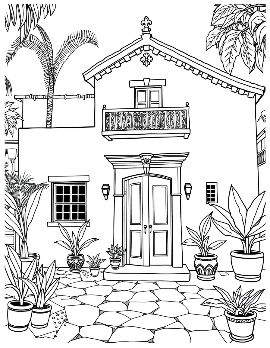 (Mexico) The Frida Kahlo Museum (Blue House) with its bright blue walls
