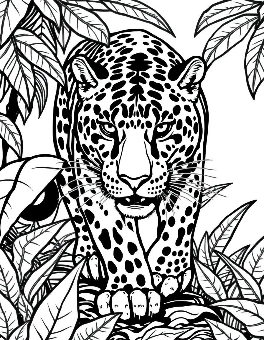 (Brazil) A jaguar stealthily walking through the Amazon jungle