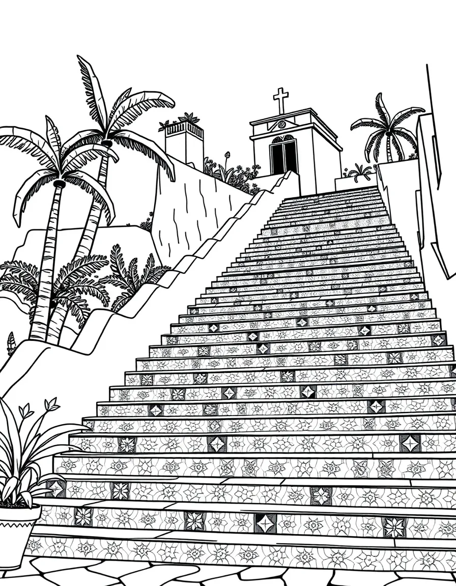 (Brazil) The famous Selarón Steps in Rio covered in colorful tiles