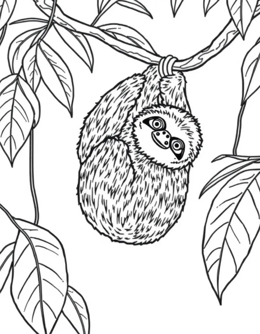 (Brazil) A sloth hanging lazily from a tree branch in the Amazon