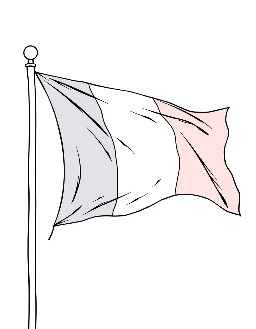 (France) A French flag waving in the breeze