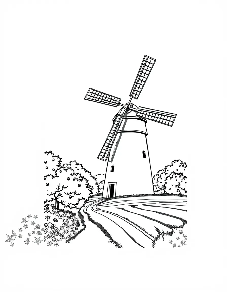 (France) A windmill in the French countryside