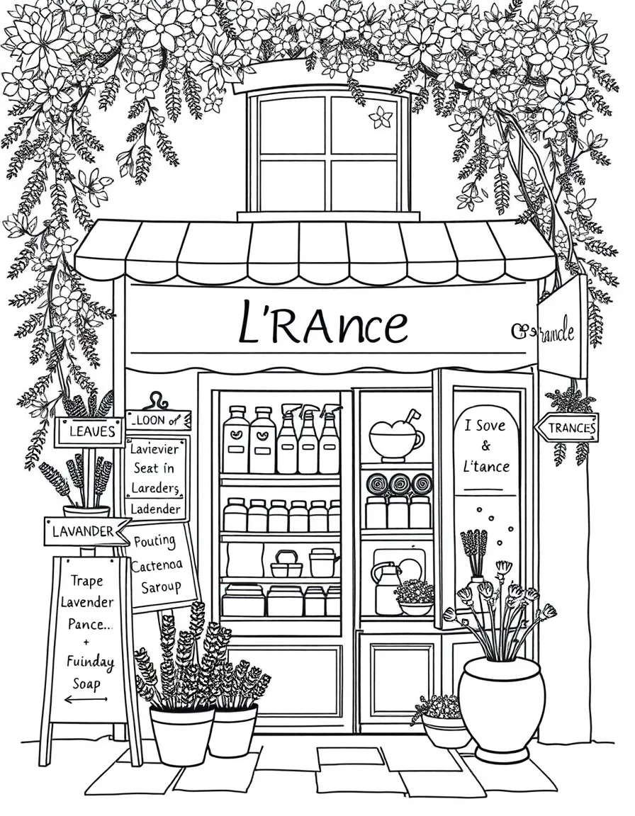 (France) A lavender-scented soap shop with cute signs