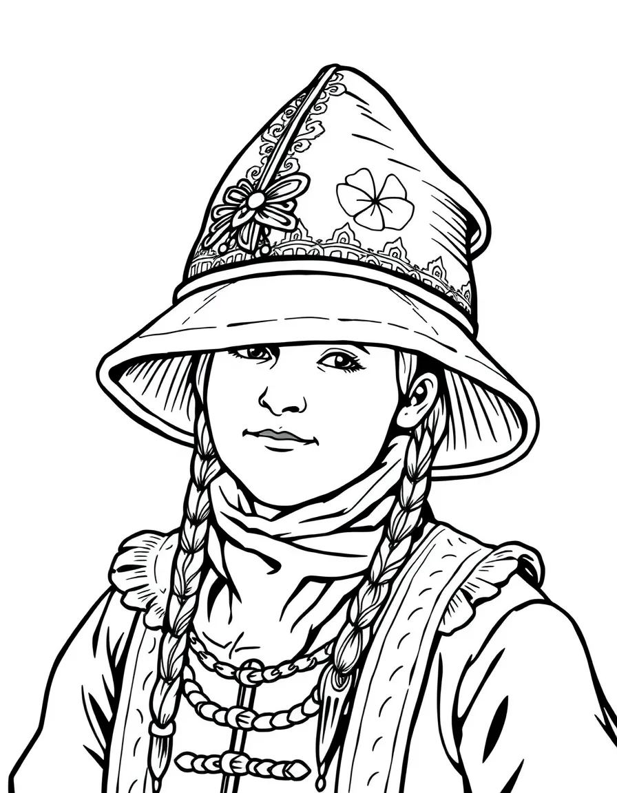 (France) A traditional Breton hat and costume