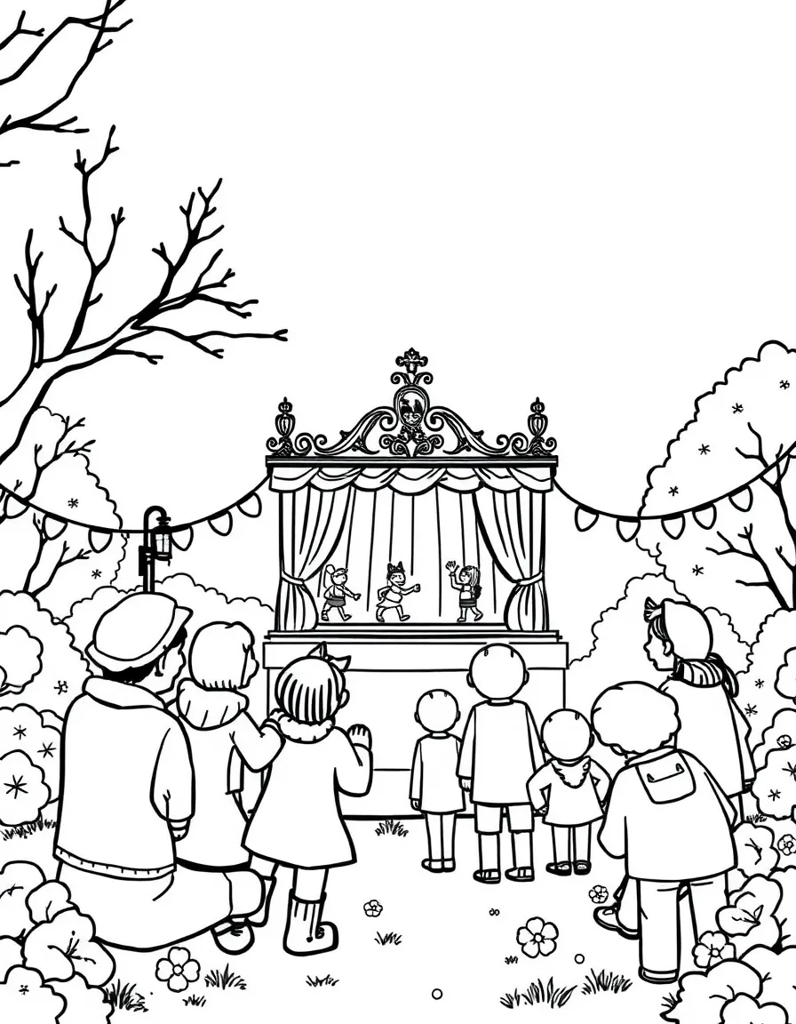 (France) A puppet theater show in a park