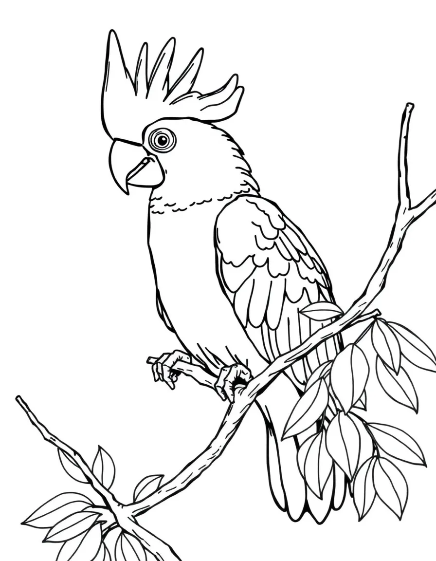 (Australia) A cockatoo with a bright yellow crest perched high in a tree.
