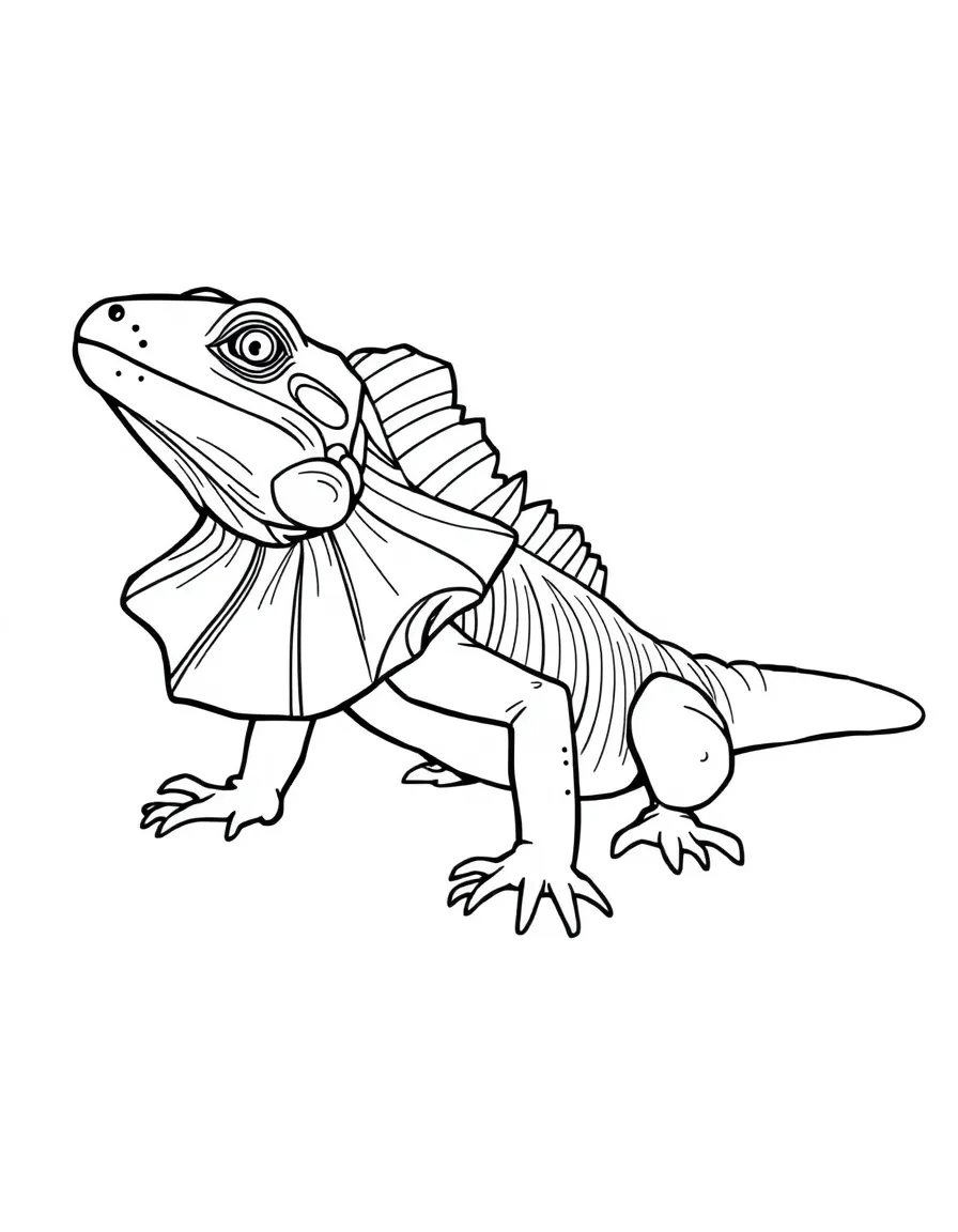 (Australia) A frilled-neck lizard with its frill spread out wide.