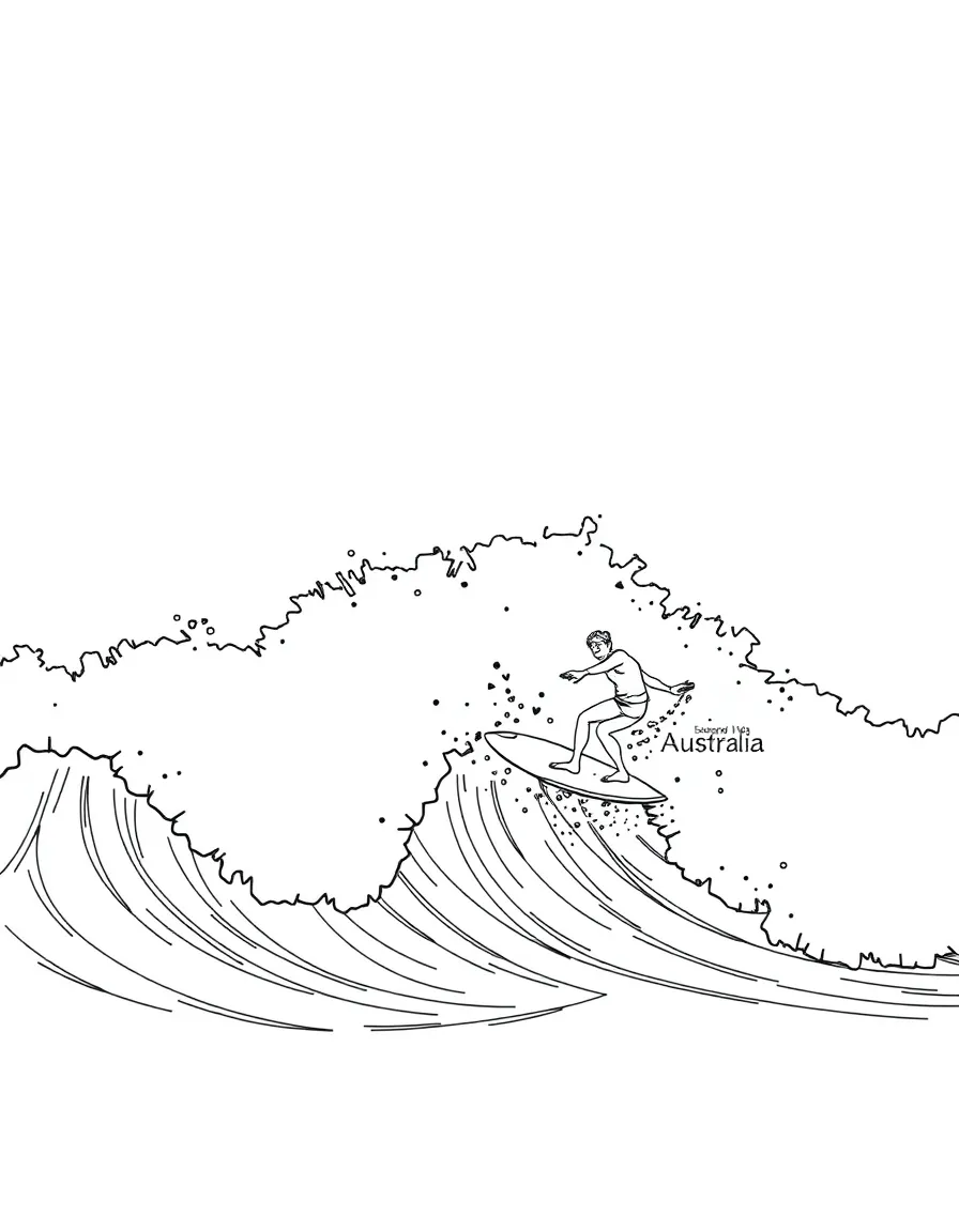 (Australia) A surfer riding a big wave at the famous Bondi Beach.