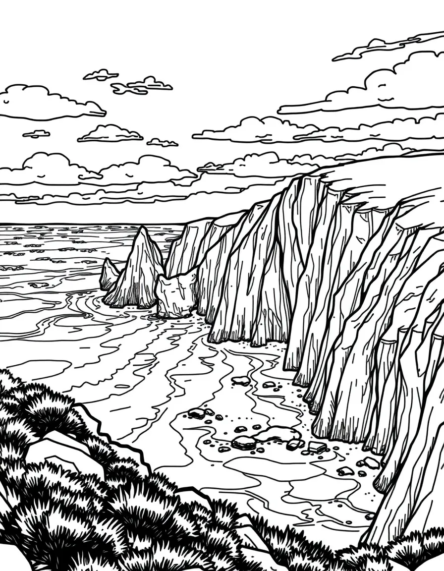 (Australia) The scenic Great Ocean Road coastline with big cliffs and waves.