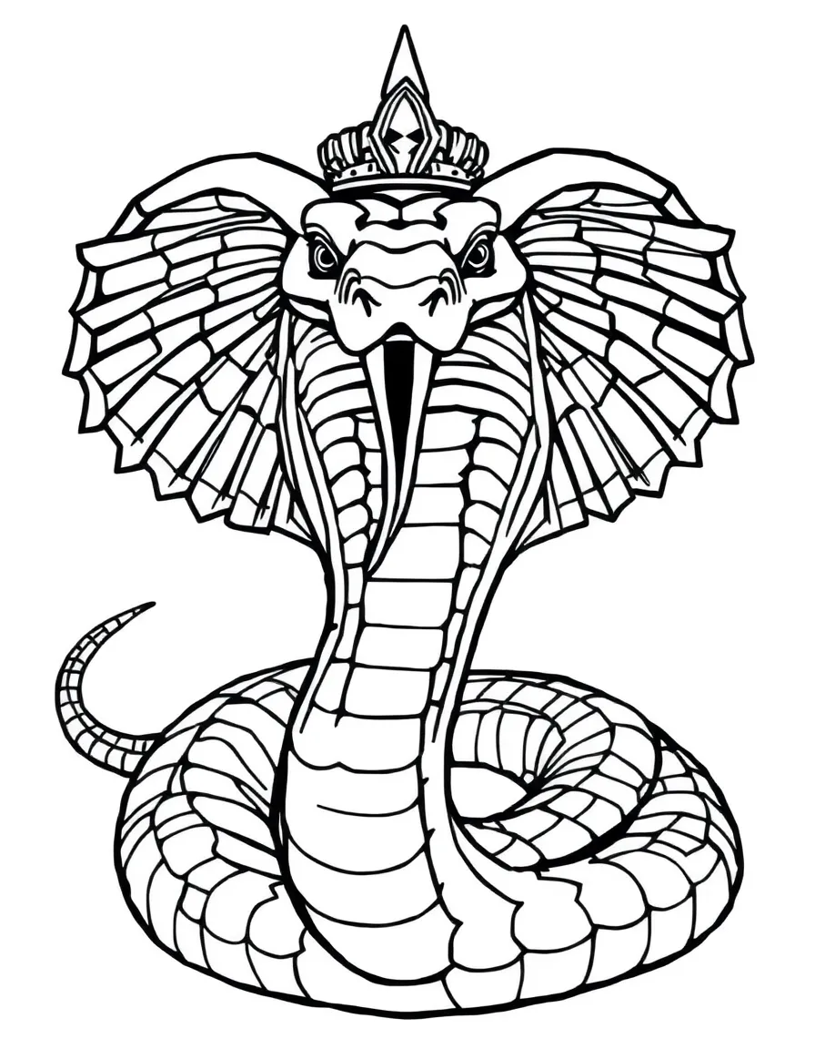 (Egypt) A king cobra snake with its hood flared, like the sacred cobra of the pharaohs.