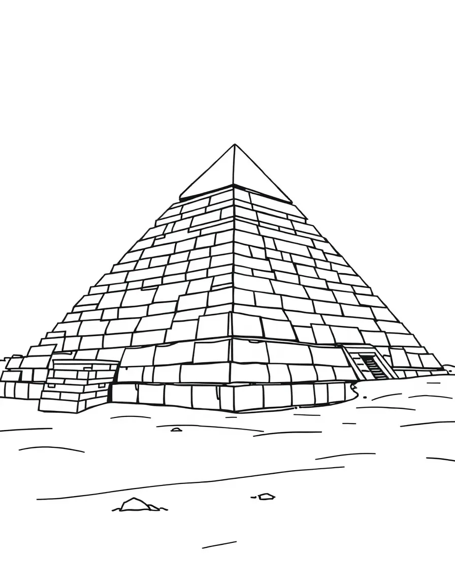 (Egypt) The Step Pyramid of Djoser at Saqqara, with its rectangular layers rising in the desert.
