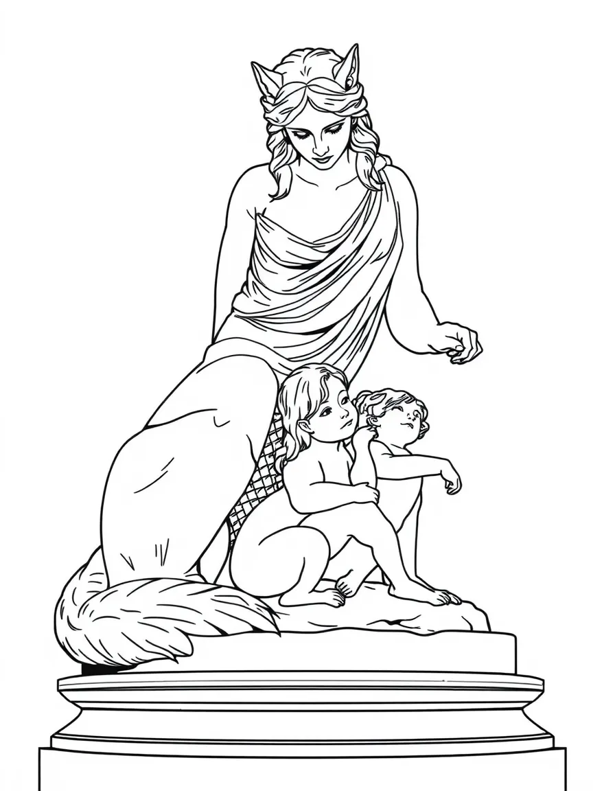 (Italy) The famous bronze she-wolf statue nursing the twin babies Romulus and Remus.
