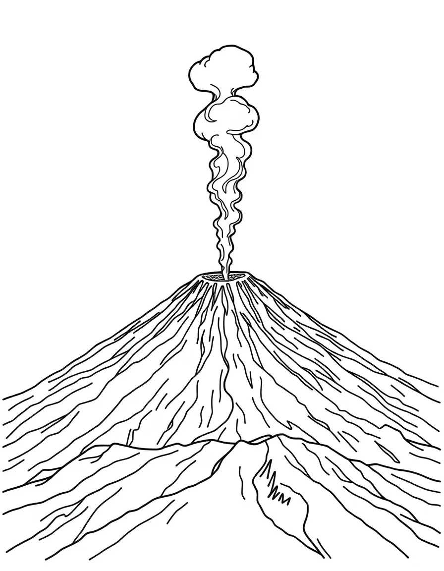 (Italy) Mount Etna in Sicily with a puff of smoke rising from its volcano crater.