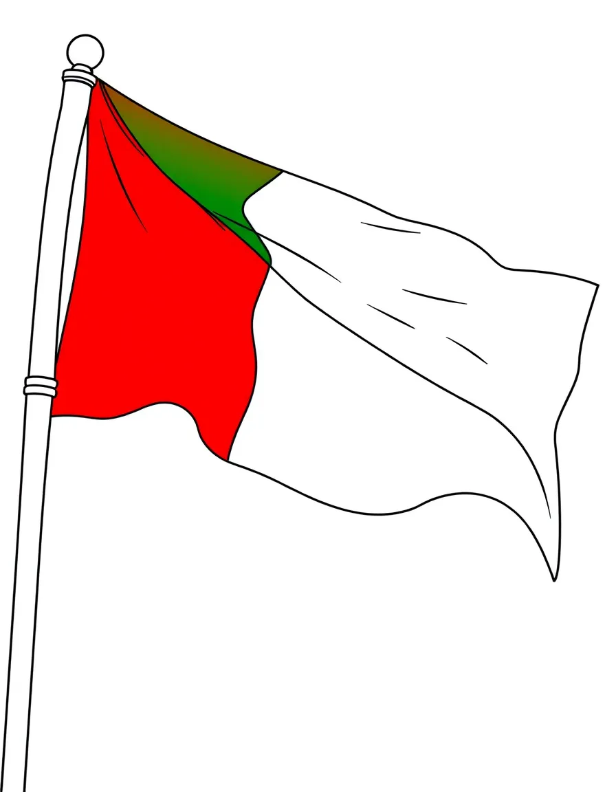 (Italy) The Italian flag with green, white, and red stripes waving in the breeze.