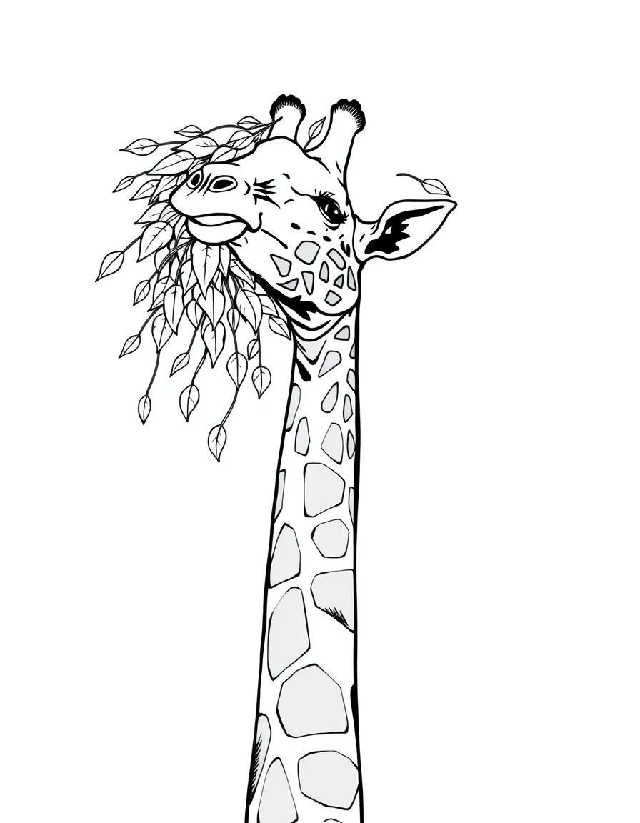 (South Africa) A very tall giraffe eating leaves from the top of a tree.